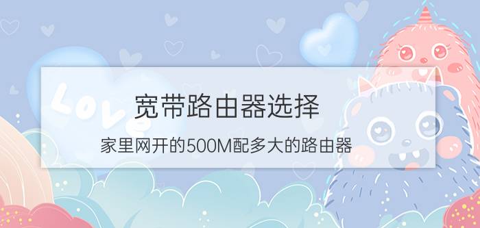 宽带路由器选择 家里网开的500M配多大的路由器？